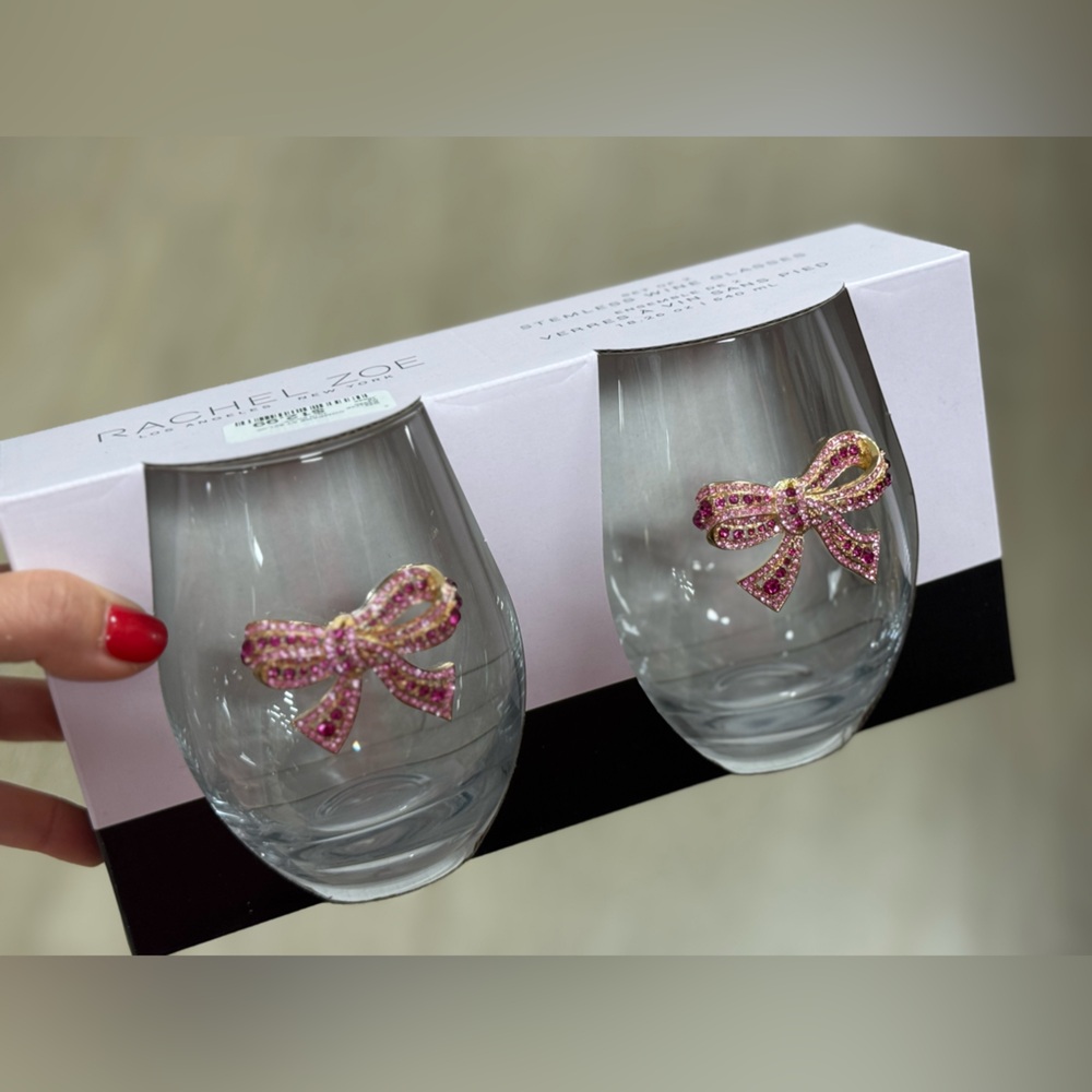 Rachel Zoe Pink and Gold Bow glasses
